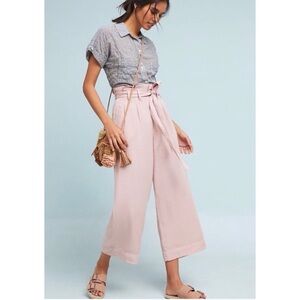 Anthropologie Pink Wide Leg Pants